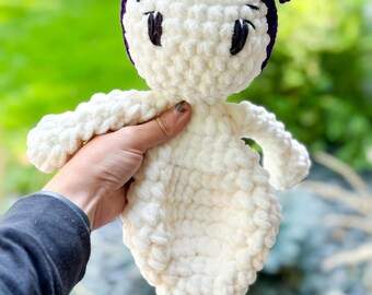 Ghost snuggler - crochet ghost  - ghost - ghost lovey - ghost plushie - girl ghost - boy ghost - ghost plushie - handmade ghost