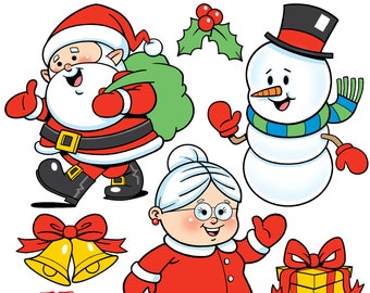 Christmas Cuties - Download these adorable Christmas cartoons and add some festive fun to your holiday project!