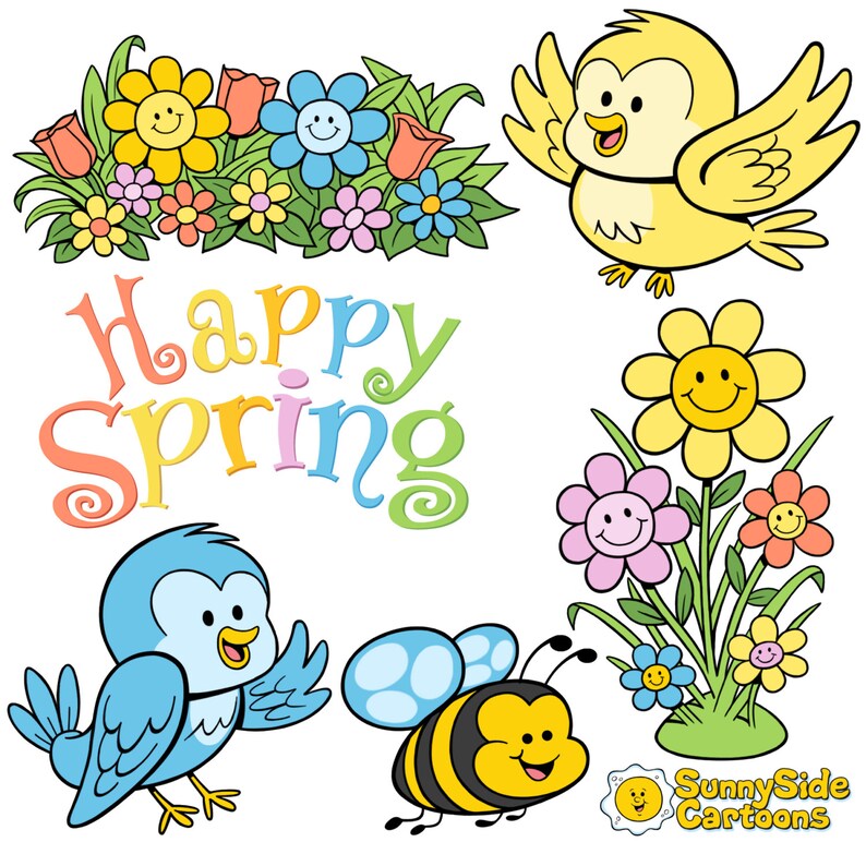 Springtime Cartoons Make Your Projects Really Bloom With These Colorful