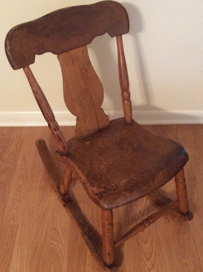 Antique sewing nursing rocker low armless wooden Victorian Etsy
