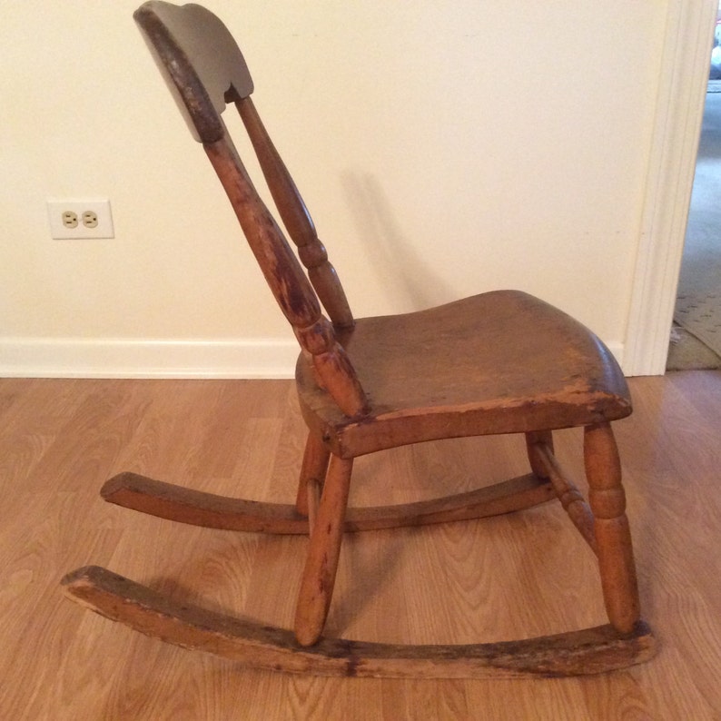 Antique sewing nursing rocker low armless wooden Victorian | Etsy