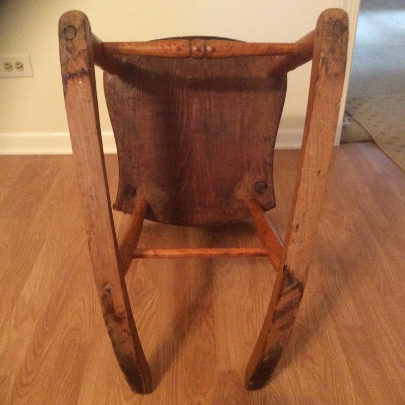 Antique sewing nursing rocker low armless wooden Victorian | Etsy