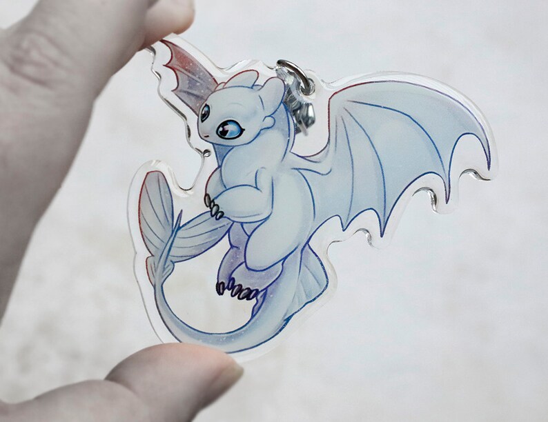 HTTYD Light Fury Acrylic Keychain Etsy