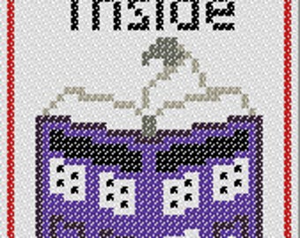 A Doctor's Time machine cross stitch book mark pattern