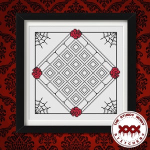 The Victorian Widow Gothic Victorian Cross Stitch Coloring Book Pattern Digital PDF download