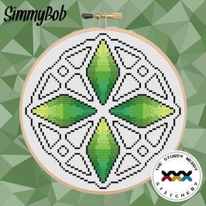 The SimmyBob Stained Glass Coloring Book Cross Stitch Pattern PDF Download