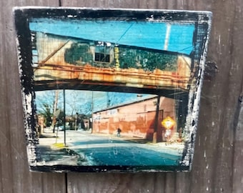 Bridge to Nowhere ~5x5” on Wood