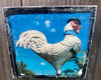 Chicken Hut Chicken EAV ~5x5” on Wood