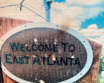 Welcome to East Atlanta ~5x5” on Wood