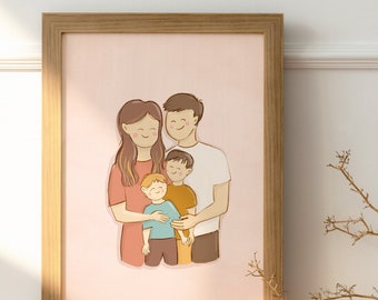 Personalized Family Portrait - Printable Illustration