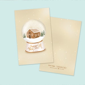 Carton de Noël imprimé - Boule de neige - 5 x 7 pouces