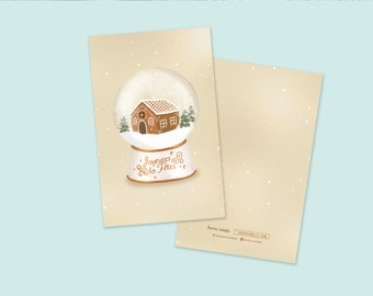 Christmas greeting card Illustration printing art - 5 x 7 inches