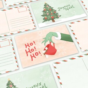 Paquet de 8 - Cartes postales de Noël imprimées - 5 x 7 pouces