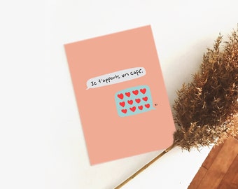 Illustration printing art LOVE SMS - 5 x 7 inches