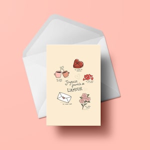 Carte de souhaits imprimée - Saint-Valentin - 5 x 7 pouces