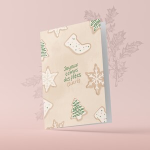 Carte de Noël imprimée - Biscuits - 5 x 7 pouces