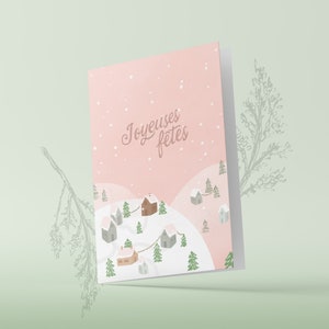 Carte de Noël imprimée - Village - 5 x 7 pouces