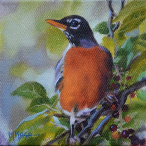 Robin Oil Painting Etsy