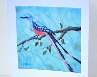 Scissortail Flycatcher Klappkarten: Kunst Grußkarten Set (10 Stück)
