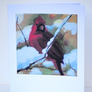 Red Cardinal / Greeting Card Box of 10 with Envelopes / 5" x 6.6" Blank Inside / from ArtistsHoliday Original Art