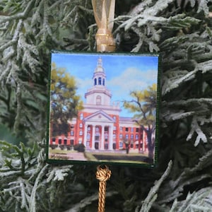 Pat Neff Hall Mini Canvas Ornament or Magnet: Waco Texas Campus Landmark