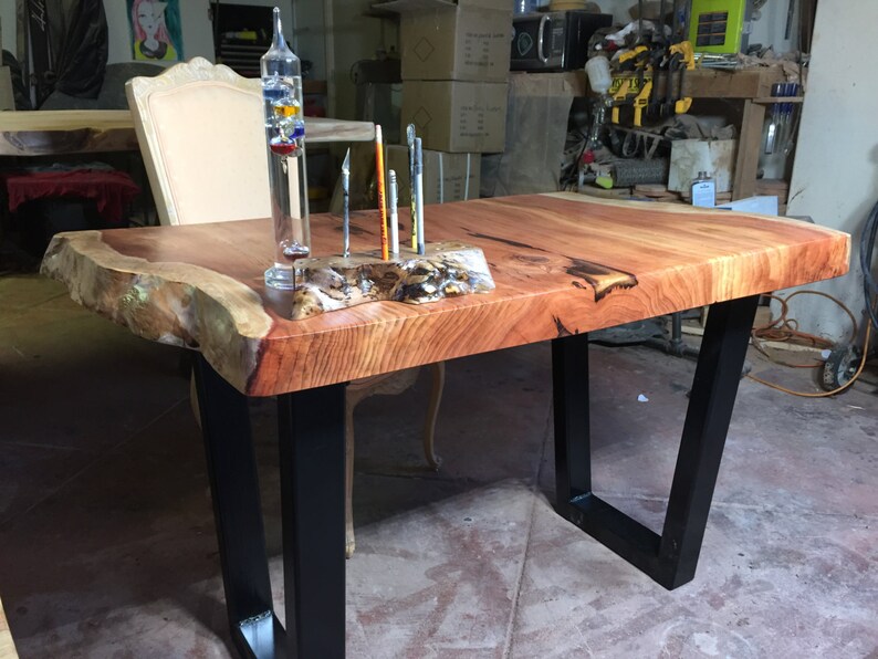 Natural Edge Redwood Slab Desk by Dog and Pig Furniture Etsy