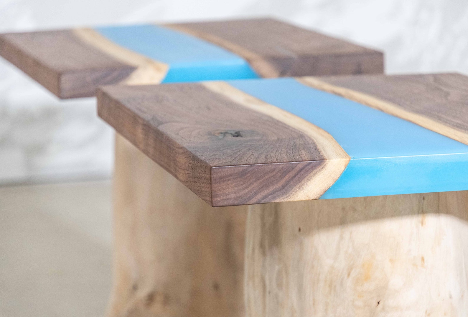 Blue Water Epoxy Resin End Tables Etsy