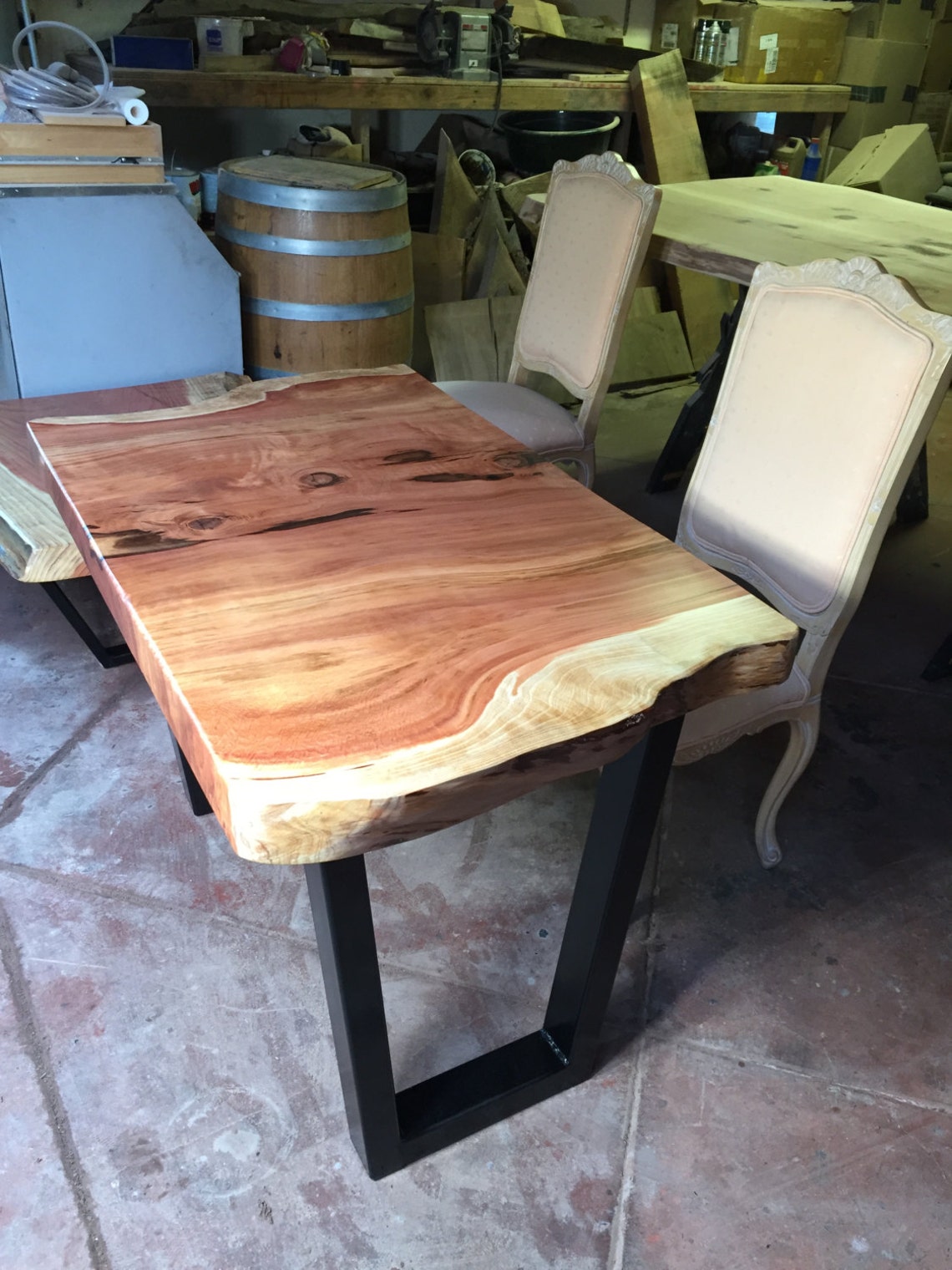Natural Edge Redwood Slab Desk by Dog and Pig Furniture Etsy