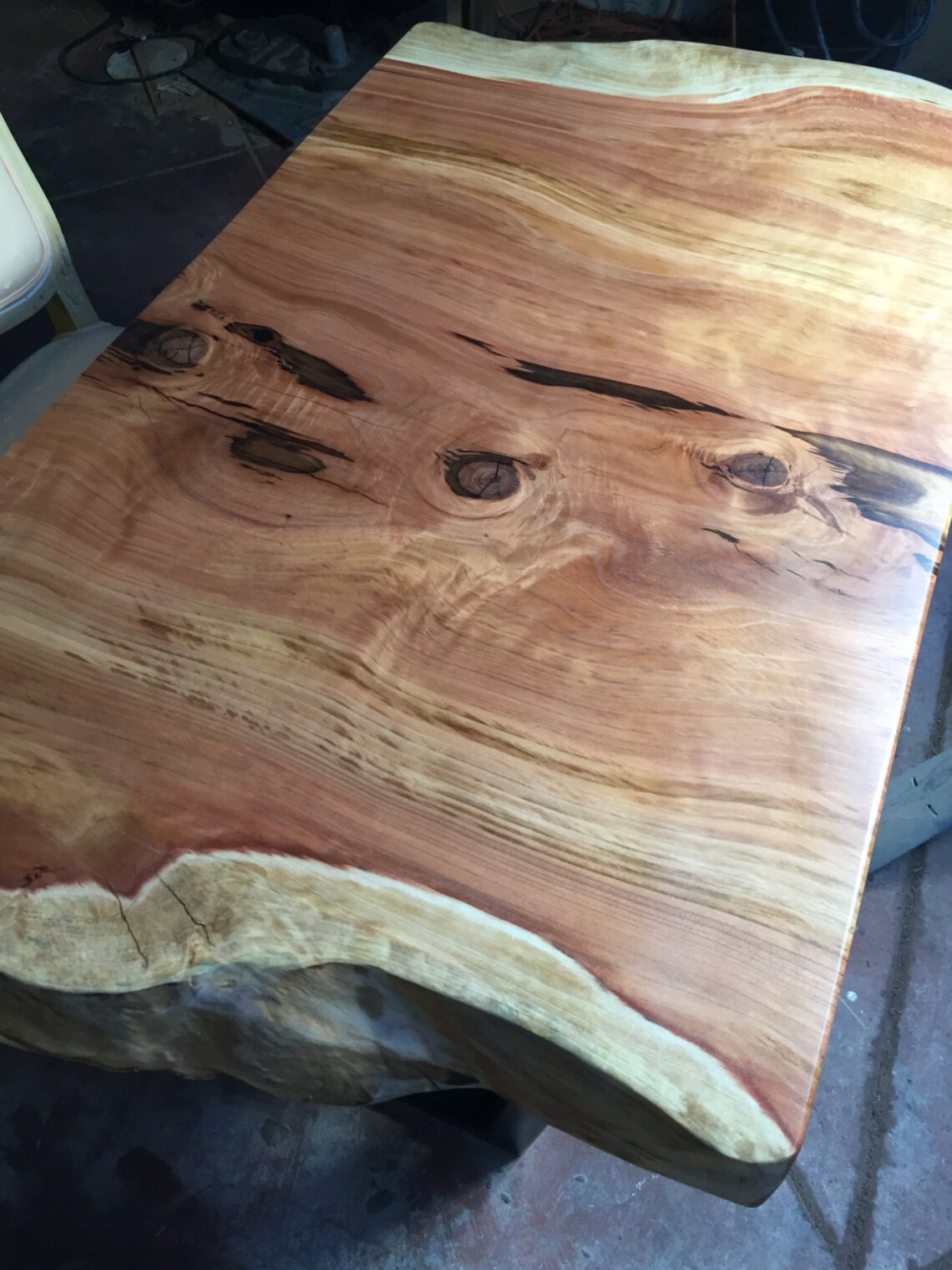 Natural Edge Redwood Slab Desk by Dog and Pig Furniture Etsy