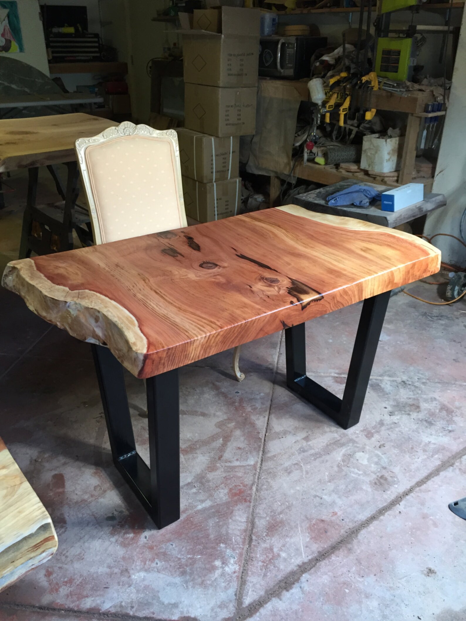 Natural Edge Redwood Slab Desk by Dog and Pig Furniture Etsy