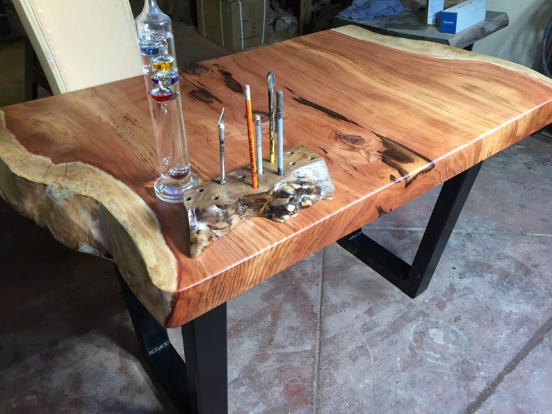 Natural Edge Redwood Slab Desk by Dog and Pig Furniture Etsy