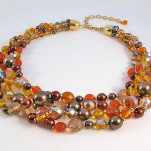 Joan Rivers Czech Glass Bead Torsade Necklace 18&quot; to 21 1/2&quot; EXC