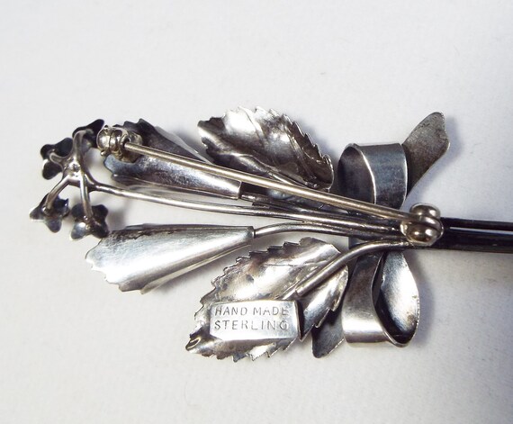 Vintage 1940s/50s Handmade Sterling Silver Bouque… - image 4