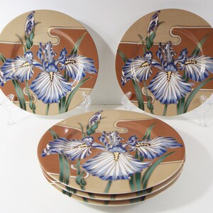 5 Fitz and Floyd &quot;Cloisonne Iris&quot; Dessert/Salad/Accent Plates (Lot of 5) EXC