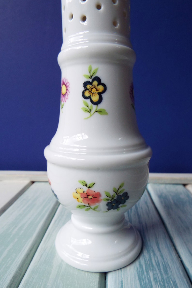 Vintage Porcelain Sugar Shaker / Muffineer With Florals EXC Etsy