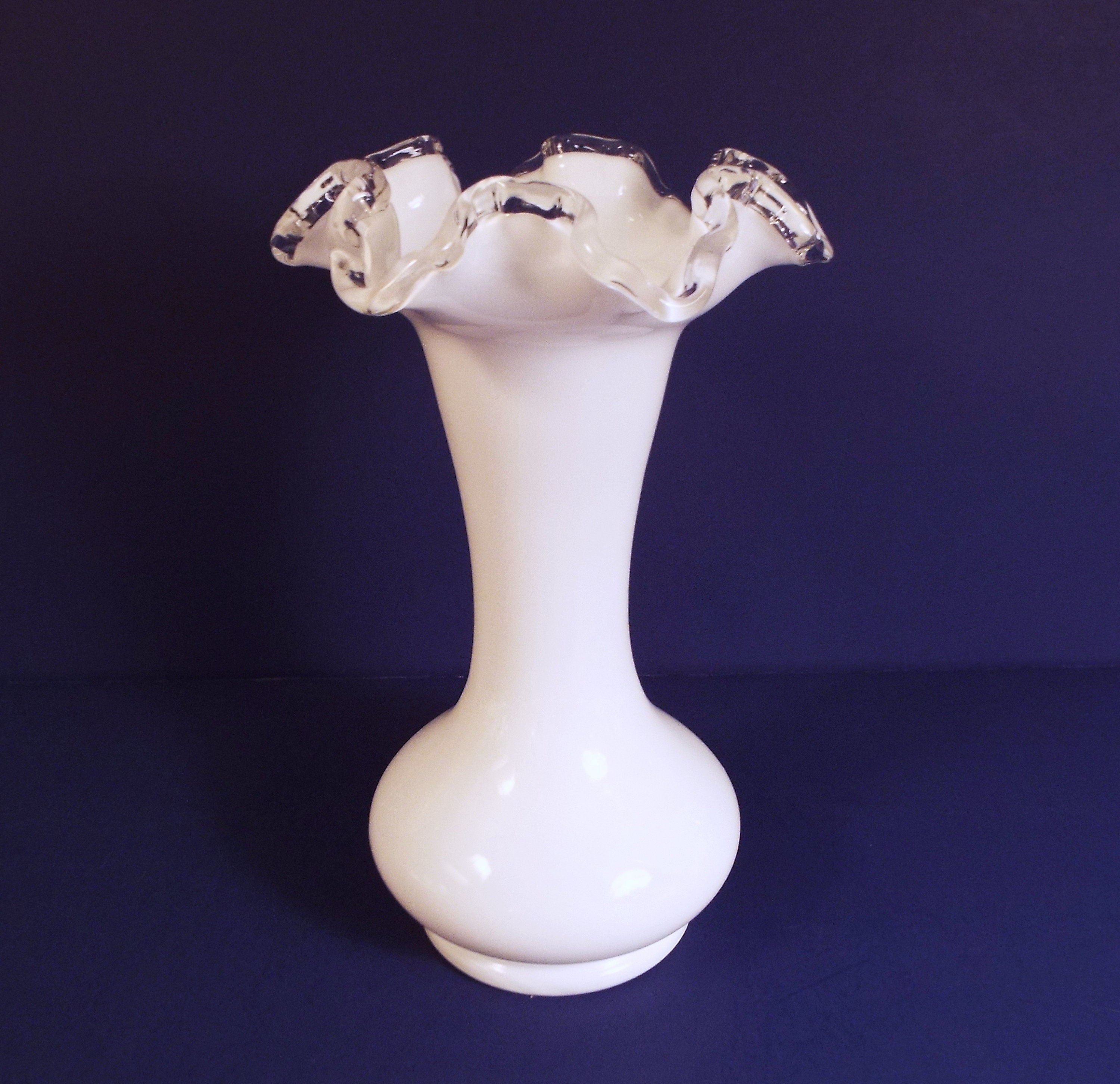 Fenton Pastel Pink Fenton Milk Glass Hobnail Trumpet Vase