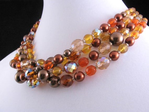 Gorgeous Vintage Joan Rivers Four Strand Czech Gla