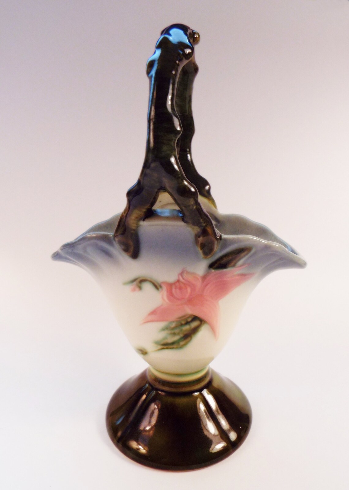 Hull Pottery Woodland Basket Vase W9 8 3/4 Art Etsy