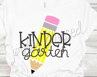 Kinder Teacher Pencil Shirt by SimplyBlessedDesign