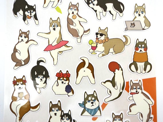 Japanese Shiba Inu /& cherry blossom stickers Kawaii dog cute planner flowers
