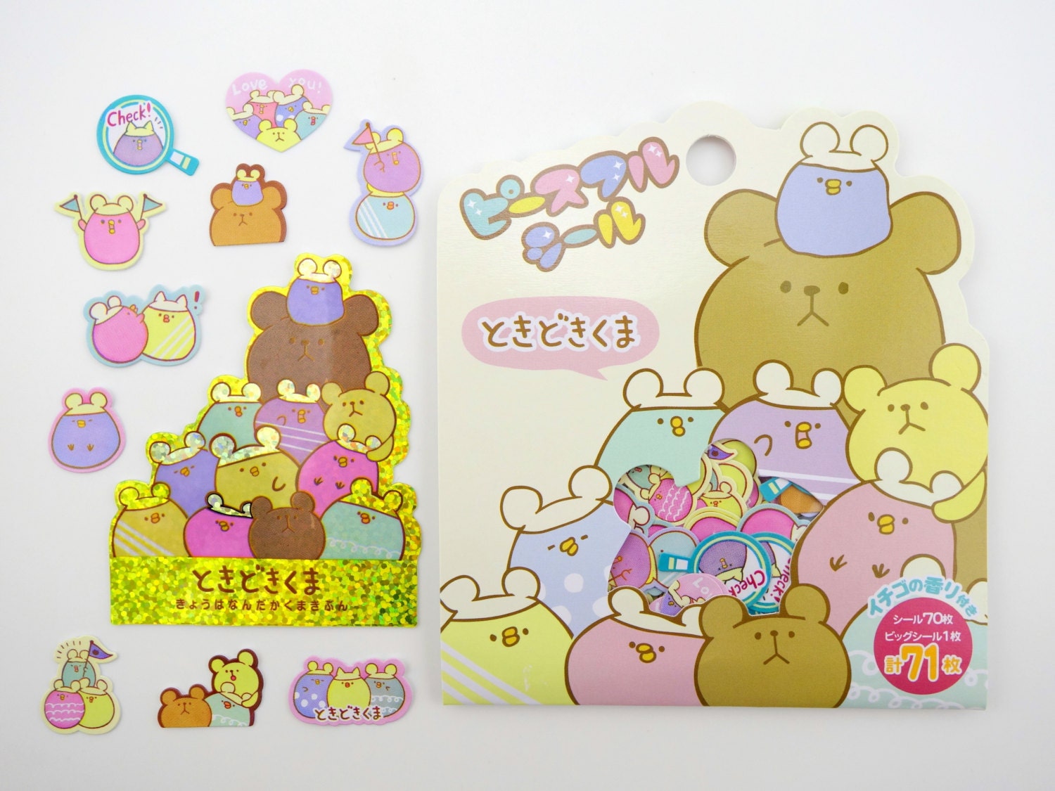 Kawaii Japanese sticker flakes teddy bear stickers kawaii Etsy