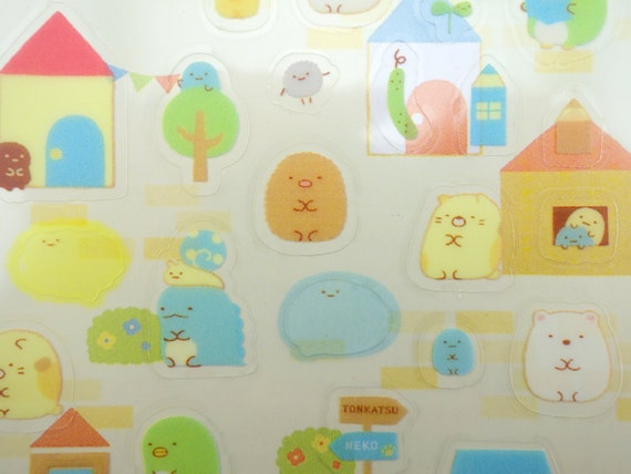 bear penguin cat Japanese San-X houses Sumikko Gurashi kawaii town stickers bear penguin cat Japanese San-X houses Sumikko Gurashi kawaii town stickers