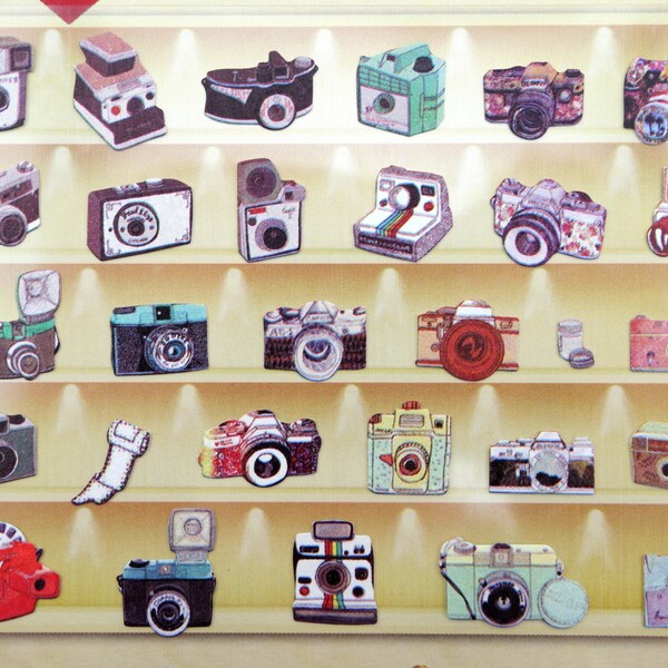 Schattige camera stickers - fotografie stickers - vintage camera planner stickers - schattige planner stickers - kalender stickers - vlog stickers