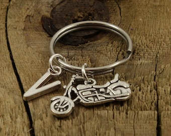 Sleutelhanger motor, sleutelhanger motor, sleutelhanger motorrijder, gepersonaliseerd cadeau, gepersonaliseerd motorcadeau, initiële charme, motorcadeau