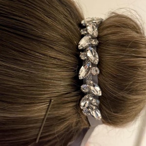 Zilveren knotlint, glinsterend knotlint, knotlint met bloemenprint, glinsterend zilveren knotlint, ballethaarband, balletknot, glinsterend haarlint, zilver
