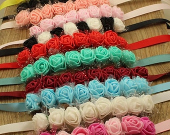 Rose flower bun wrap, floral bun wrap, bun wrap, ballet accessory, ballet bun, floral ballet, black, pink, red, hair ribbon, flower ribbon