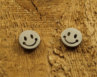 Smiley face studs, smile earrings, smiley stud earrings, smile studs, stainless steel studs, smiley gift, smiley fan, smiley earrings, studs
