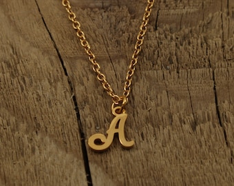 Gold initial necklace, letter charm necklace, initial letter pendant necklace, personalised necklace, alphabet necklace, initial, letter