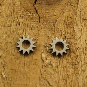 Sun studs, sun earrings, sun stud earrings, sun fan, stainless steel, sun gift, sun jewellery, silver sun studs, sun worshipper, sunshine