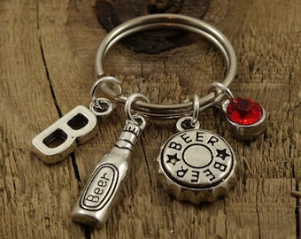 Beer can shop keychain